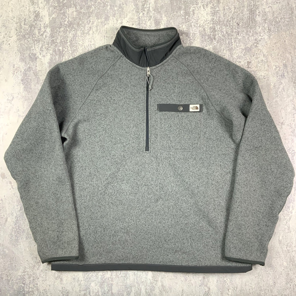 The North Face Jacket Mens Medium Gray Gordon Lyons 1/4 Zip Pullover Hiking - Picture 1 of 8